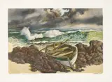 Nicolae Săftoiu, Barcă abandonată, 1999, cromolitografie