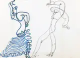 Jean Negulesco, Flamenco, cariocă, creion colorat și creion pe hârtie