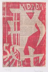Manifest Dada by Marcel Janco, cromolitografie pe ziar, sold Nov 2024