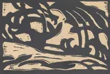 János Mattis-Teutsch, Peisaj, 1913, linogravură lipită pe carton
