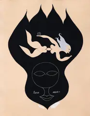 Victor Brauner, Visul apei (L'eau reve), guașă pe hârtie cu filigran