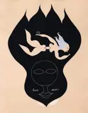 Victor Brauner, Visul apei (L'eau reve), guașă pe hârtie cu filigran