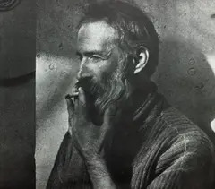 Man Ray, Fotografie ilustrându-l pe Constantin Brâncuși fumând, însoțită de certificat de autenticitate, fotogravură
