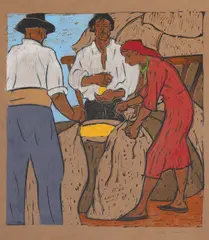 Eva Cerbu, Recoltă bogată, linogravură
