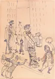 Marcel Janco, Flașnetarul, anii '30, tuș și creioane colorate pe hârtie