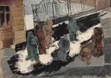M. H. Maxy, La zăpadă, ulei pe pânză lipită pe carton