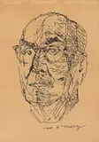 M. H. Maxy, Autoportret, tuș pe hârtie