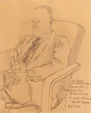 Arnold Daghani, Portretul colecționarului Mișu Weinberg, 1954, creion pe hârtie
