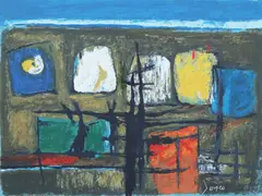 La malul mării by Marcel Janco, 1990, cromolitografie, offered Nov 2024
