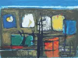 Marcel Janco, La malul mării, 1990, cromolitografie