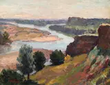 Samuel Mützner, Peisaj de primăvară, anii '40, ulei pe carton