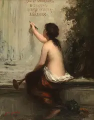 Dimitrie Serafim, Alegoria muzicii, cca. 1900, ulei pe pânză lipită pe carton