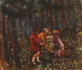 După flori by Octav Băncilă, anii '20, ulei pe pânză, sold Oct 2024