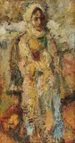Țărăncuță by Rudolf Schweitzer–Cumpăna, anii '60, ulei pe carton, sold Oct 2024
