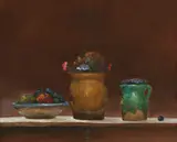 Ștefan Câlția, Oala albastră, 1996, ulei pe pânză