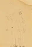 Victor Brauner, Cuplu, a doua jumătate a anilor '20, tuș pe hârtie