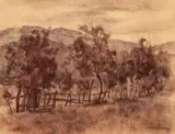 Ștefan Luchian, Toamnă la Brebu, cca. 1908, pastel pe hârtie lipită pe carton