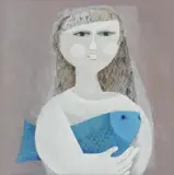 Samy Briss, La dame blanche, ulei și tuș pe placaj