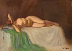 După bal by Leon Biju, ulei pe pânză lipită pe carton, offered Oct 2024