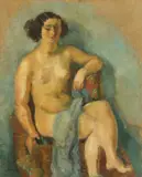 Iosif Iser, Nud cu eșarfă, 1935, ulei pe pânză