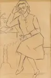 Theodor Pallady, Pe gânduri, anii '50, cărbune pe hârtie