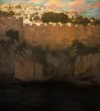 Kimon Loghi, Port în Grecia (Kavala), cca. 1908, ulei pe pânză