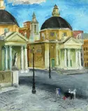 Nicolae Stoica, Piazza del Popolo, a doua jumătate a anilor '30, ulei pe pânză