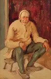 Adam Bălţatu, Turc șezând, 1920-1925, ulei pe carton