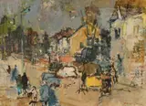 Teodor Harșia, Stradă din Cluj, anii '40, ulei pe carton