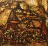 Gheorghe Vrăneanțu, Chermeză, 1973, ulei pe pânză