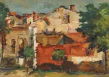Petre Hârtopeanu, Peisaj din Chișinău (Vedere de pe strada Sfântul Ilie), 1942, ulei pe carton