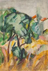 Genko Genkov, Morning mist, watercolour on paper laid on cardboard