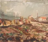 Bencho Obreshkov, Rural landscape, 1946, oil on canvas