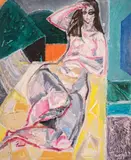 Atanas Patsev, Boudoir, 1967, oil on canvas
