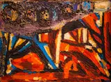 Genko Genkov, Stormy sky, 1990s, oil on plywood