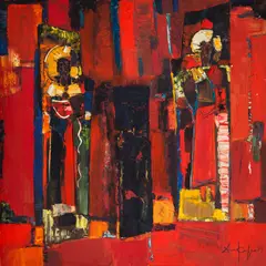 Dimitar Kirov, The Thessalonian Brothers, 1989, oil on canvas