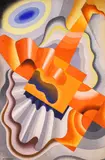 Nikolay Diulgheroff, Gliding, 1935, tempera on cardboard