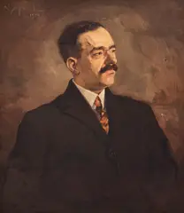 Konstantin Shtarkelov, Portrait of the collector Grigor Vasilev, 1929, oil on canvas