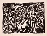 Naum Hadjimladenov, The Sermon on the Mount, 1930, woodcut