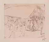 Jules Pascin, Оn the streets of Miami, 1960s, drypoint