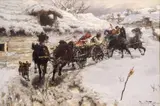 Jaroslav Veshin, Sleigh ride, 1896, oil on canvas