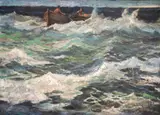 Nikola Kozhuharov, Storm on the sea, 1947, oil on canvas