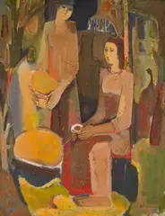 Yanaki Kavrukov, Conversation, 1976, oil on canvas