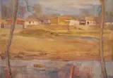 Boris Denev, Autumn landscape, oil on carboard