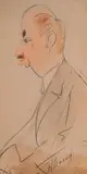 Alexander Dobrinov, Portrait of Dr. Mollov, 1950s, watercolour and pencil on paper