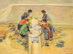 Аtanas Tasev, Washers, 1968, watercolour and pencil on paper