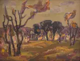 Todor Hadzhinikolov, Forest, oil on canvas