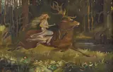 Naum Hadjimladenov, Forest fairy, 1914, oil on canvas