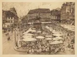 Menci Clement Crnčić, Jelačić Square in Zagreb (Harmica)
