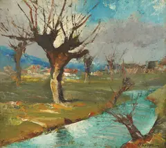 Petar Papp, Landscape, oil on canvas